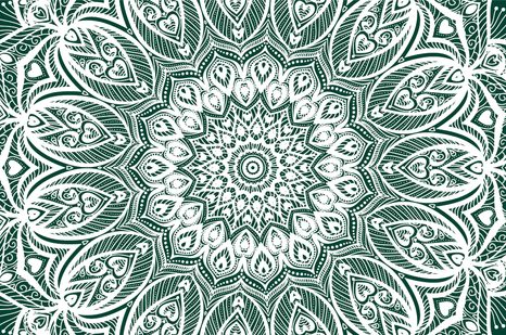 SAMOLEPÍCÍ TAPETA MANDALA HARMONIE NA ZELENÉM POZADÍ - SAMOLEPÍCÍ TAPETY - TAPETY