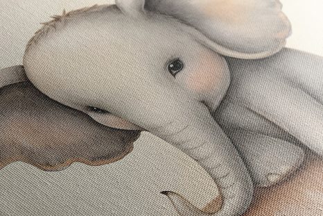 STAMPA SU TELA – ELEFANTINO SOGNANTE - ANIMALI DA SOGNO - STAMPE E QUADRI