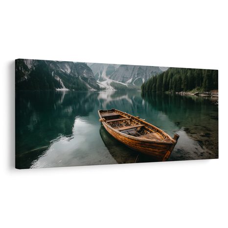 QUADRO SU TELA – ACQUA TRANQUILLA E MONTAGNE - QUADRI LAGHI - STAMPE E QUADRI