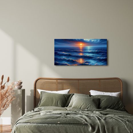 OBRAZ DRAMATICKÉ NEBE A MOŘE - OBRAZY VÝCHOD A ZÁPAD SLUNCE - OBRAZY