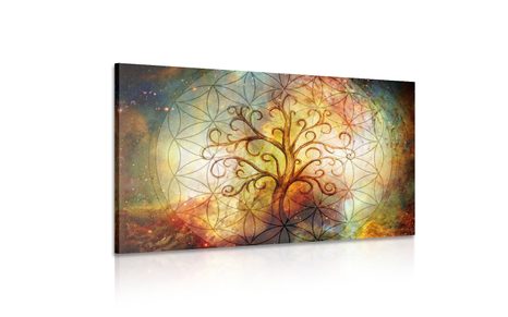 CANVAS PRINT TREE WITH FLOWER OF LIFE - OBRAZY STROMY ŽIVOTA - PICTURES