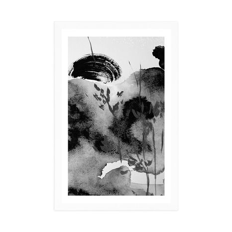 POSTER – PITTURA DEL CIELO GIAPPONESE IN BIANCO E NERO - NERO E BIANCO - POSTER