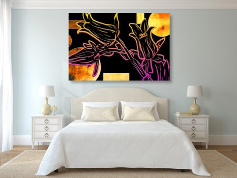 OBRAZ KWIATY ETNO - POP ART OBRAZY - OBRAZY