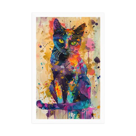 POSTER – GATTO CON IMITAZIONE PITTORICA - GATTI - POSTER