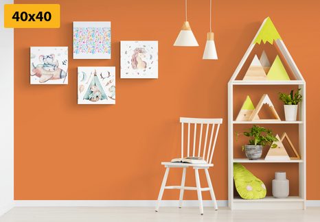 SET OBRAZOV PRE DETI V PASTELOVÝCH FARBÁCH - ZOSTAVY OBRAZOV - OBRAZY