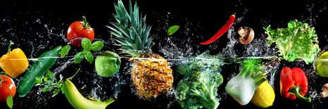 WANDBILD BIO-OBST UND GEMÜSE - BILDER VON ESSEN UND GETRÄNKEN - BILDER