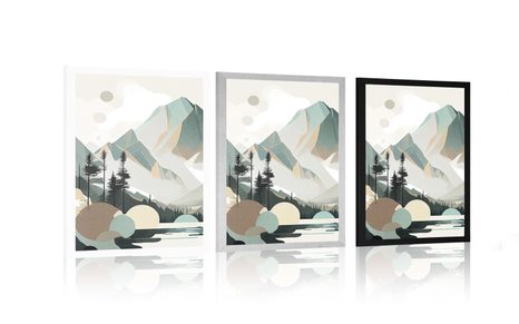 PLAKAT Z MAGICZNYMI TATRAMI WYSOKIMI W SKANDYNAWSKIM STYLU - GÓRY - PLAKATY