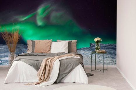 FOTOTAPETE POLARLICHT AM HIMMEL - UNIVERSUM- UND STERNE-TAPETEN - TAPETEN