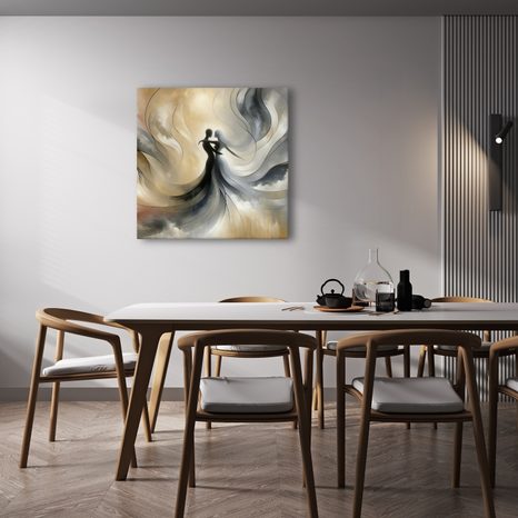 WANDBILD ELEGANTER TANZ IM NEBEL - BILDER MIT LIEBESMOTIVEN - BILDER