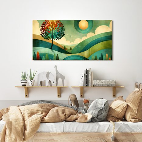 OBRAZ KRAJINA V TÓNECH PŘÍRODY - OBRAZY STROMY A LISTY - OBRAZY