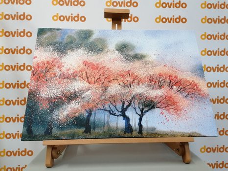 STAMPA SU TELA – ALBERI IN FIORE IN ACQUERELLO - QUADRI DI NATURA E PAESAGGIO - STAMPE E QUADRI