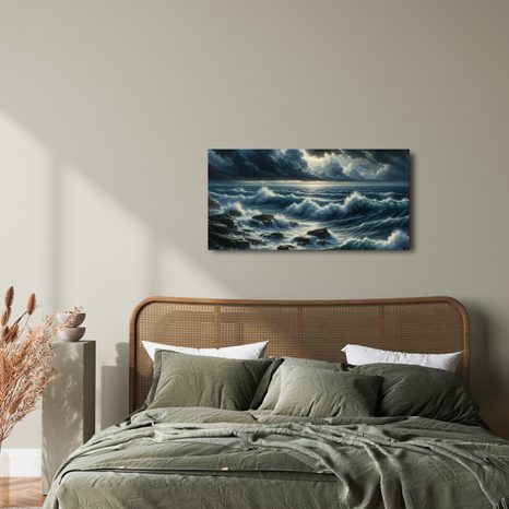 OBRAZ ROZBOUŘENÉ VLNY - OBRAZY MOŘE A PLÁŽ - OBRAZY