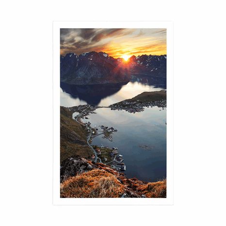 POSTER – PANORAMA MONTANO AFFASCINANTE AL TRAMONTO - NATURA - POSTER