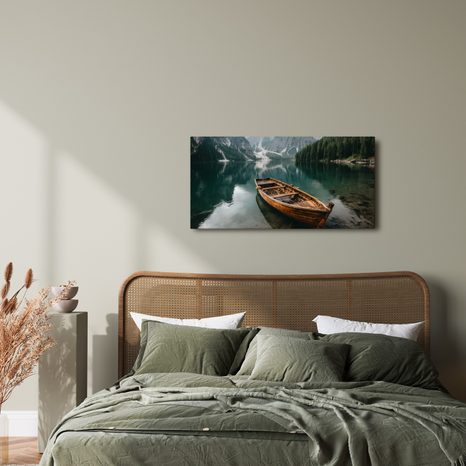 QUADRO SU TELA – ACQUA TRANQUILLA E MONTAGNE - QUADRI LAGHI - STAMPE E QUADRI