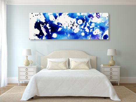 OBRAZ UMĚLECKÁ MODRÁ ABSTRAKCE - ABSTRAKTNÍ OBRAZY - OBRAZY