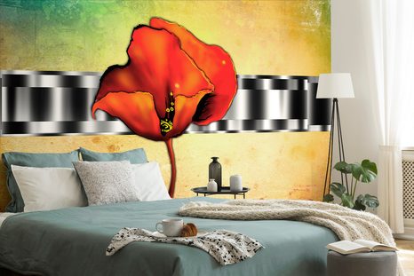 TAPETA ABSTRAKTNÍ VLČÍ MÁK - ABSTRAKTNÍ TAPETY - TAPETY