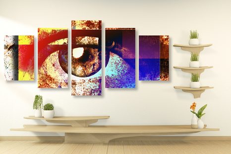 5-DÍLNÝ OBRAZ SURREALISTICKÉ OKO - ABSTRAKTNÍ OBRAZY - OBRAZY