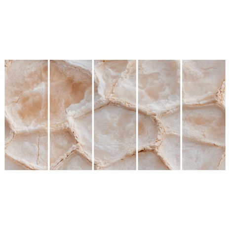 CANVASTAVLA 5-DELAD BEIGE ONYXSTRUKTUR - MARMORTAVLOR - TAVLOR