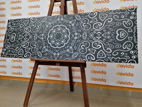 TABLOU MANDALA IUBIRII ÎN DESIGN ALB-NEGRU - TABLOURI ALB-NEGRU - TABLOURI