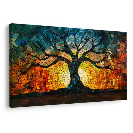 WANDBILD LEBENSBAUM IM MOSAIK - BILDER BÄUME DES LEBENS - BILDER