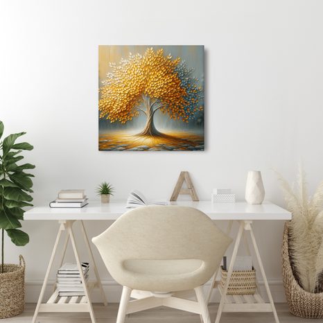 WANDBILD GOLDENER BAUM DES LEBENS IM HERBST - BILDER BÄUME DES LEBENS - BILDER