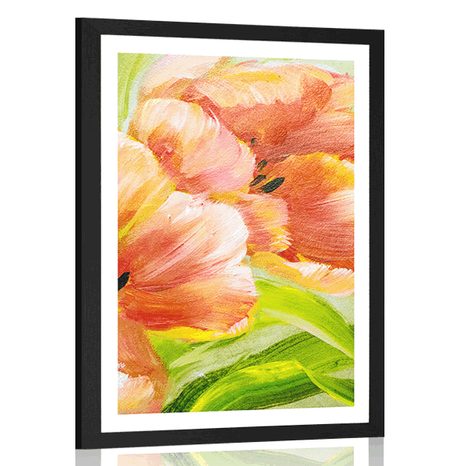 POSTER – TULIPANI ROSSI IN STILE VINTAGE - FIORI - POSTER