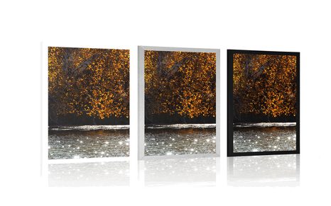 PLAKÁT ODRAZ LISTÍ V JEZEŘE - PŘÍRODA - PLAKÁTY