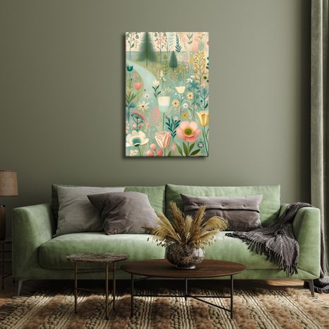 OBRAZ ČAROVNÁ KVETINOVÁ LÚKA PRI LESE - OBRAZY KVETOV - OBRAZY