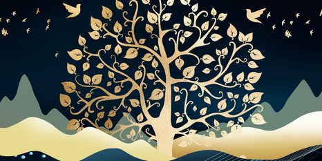 STAMPA SU TELA – ALBERO DELLA VITA MODERNO - QUADRI ALBERI DELLA VITA - STAMPE E QUADRI