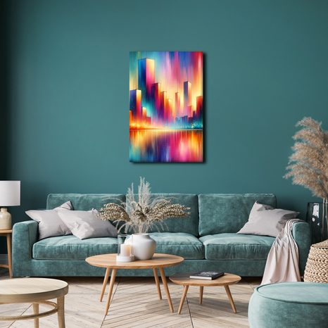 OBRAZ ZÁŘIVÉ MĚSTO V NOCI - OBRAZY MĚSTA - OBRAZY