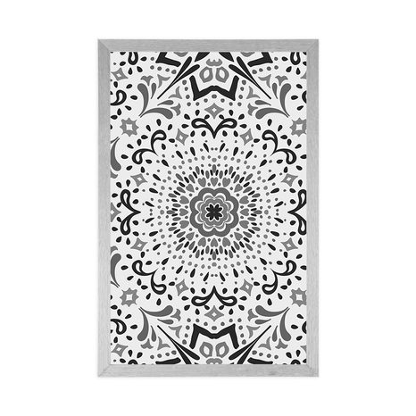 POSTER – MOTIVO ETNICO UNICO IN BIANCO E NERO - NERO E BIANCO - POSTER