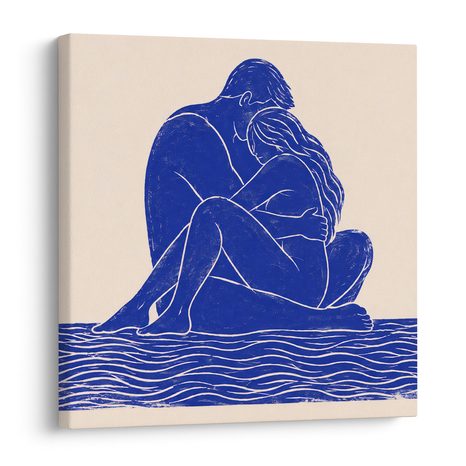 TABLEAU SUR TOILE – UNION TENDRE DE DEUX CORPS - TABLEAUX D'AMOUR - TABLEAUX