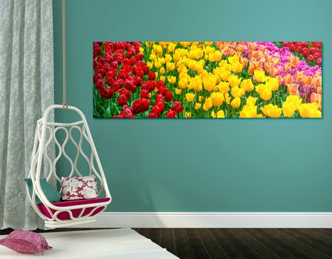 КАРТИНА НА ПЛАТНО – ГРАДИНА ПЪЛНА С ЛАЛЕТА - КАРТИНИ С ЦВЕТЯ - КАРТИНИ