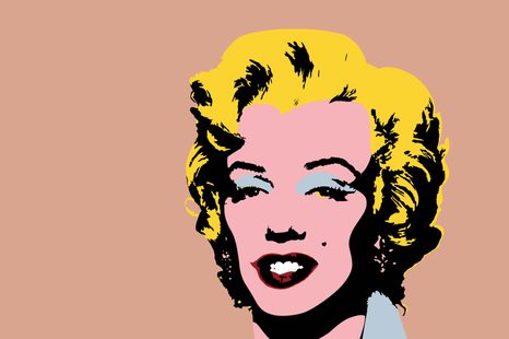 SELBSTKLEBENDE TAPETE POP-ART VON MARILYN MONROE AUF BRAUNEM HINTERGRUND - SELBSTKLEBENDE TAPETEN - TAPETEN