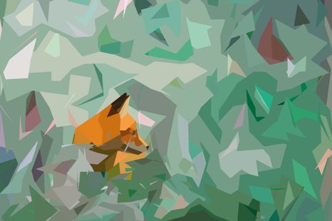 TAPETA LIŠKA S ABSTRAKTNÍMI PRVKY - TAPETY ZVÍŘATA - TAPETY