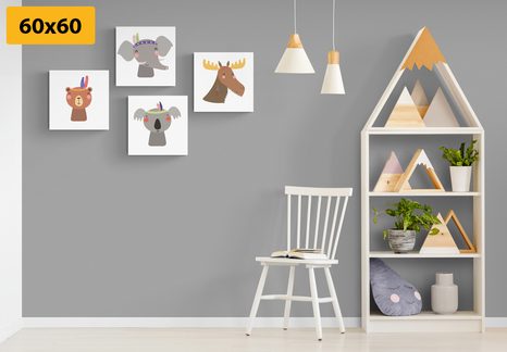 SET OBRAZŮ ROZTOMILÁ ZVÍŘÁTKA - SESTAVY OBRAZŮ - OBRAZY