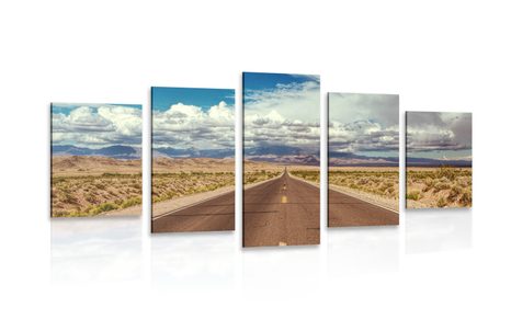 5 PART PICTURE ROAD IN THE DESERT