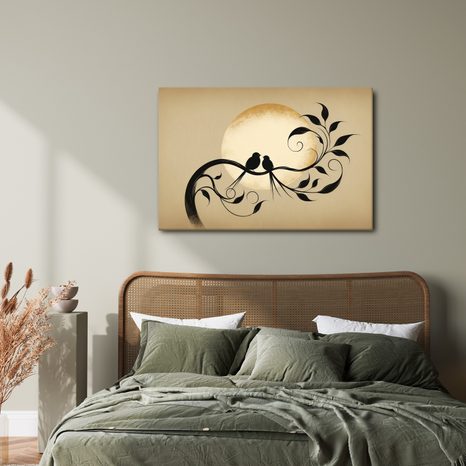 WANDBILD LIEBE AUF EINEM AST - BILDER VON VÖGELN - BILDER