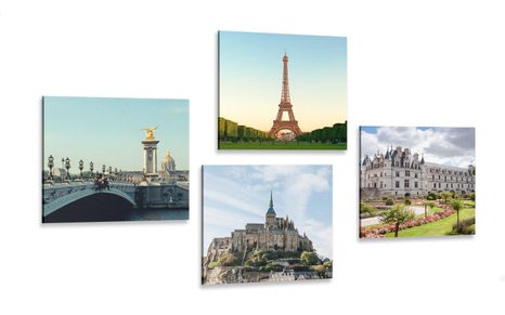 CANVAS PRINT SET FOR PEOPLE WHO LOVE FRANCE - SET OF PICTURES - PICTURES