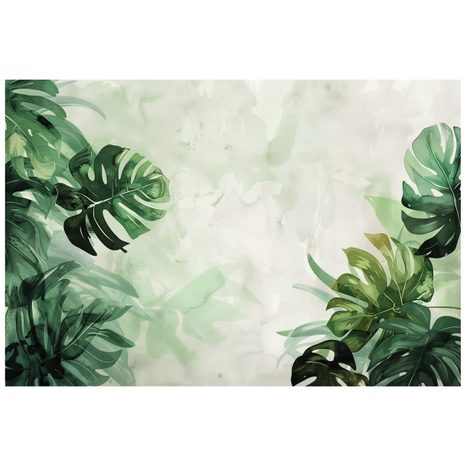 TAPETE AQUARELL-MONSTERA - TAPETEN BLÄTTER - TAPETEN