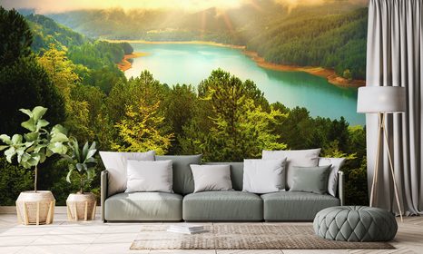 FOTOBEHANG RIVIER MIDDEN IN HET BOS - FOTOBEHANG - MEGA UITVERKOOP TOT 70% 🔥