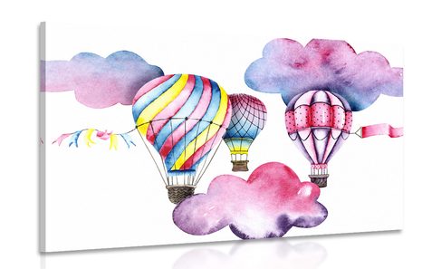 CANVAS PRINT BALLOONS IN THE WIND - CHILDRENS PICTURES - PICTURES