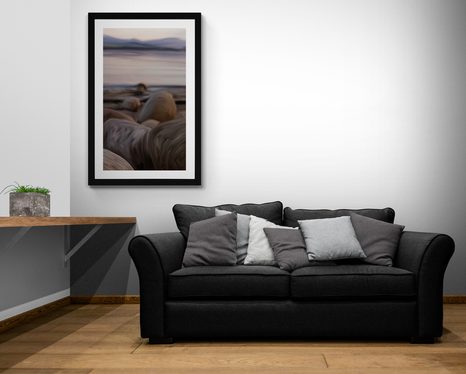 POSTER MIT PASSEPARTOUT AM UFER DES FLUSSES - MOTIVE AUS UNSERER WERKSTATT - POSTER