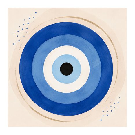 TABLEAU SUR TOILE – ŒIL TALISMANIQUE BLEU ABSTRAIT - TABLEAUX PAR THÈME - TABLEAUX