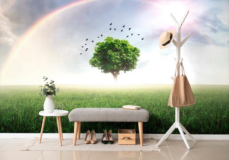 TAPETA OSAMĚLÝ STROM NA LOUCE - TAPETY PŘÍRODA - TAPETY