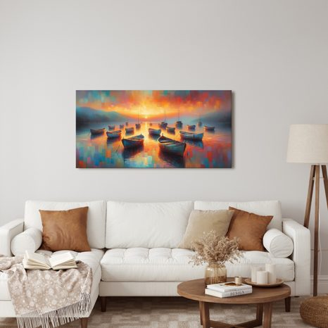 WANDBILD BOOTE AUF RUHIGEM WASSER - BILDER MEER UND STRAND - BILDER