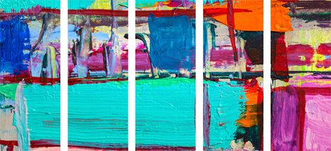 5-PIECE CANVAS PRINT ABSTRACT PAINTING - ABSTRACT PICTURES - PICTURES