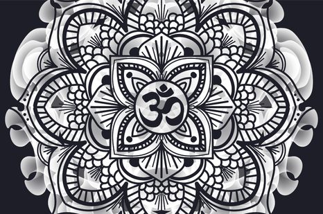 TAPETA MANDALA ZDRAVÍ V ČERNOBÍLÉM PROVEDENÍ - TAPETY FENG SHUI - TAPETY