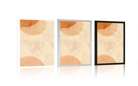 POSTER KREISE UND LINIEN PEACH FUZZ - ABSTRAKTE FORMEN - POSTER