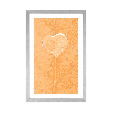 POSTER MIT PASSEPARTOUT BLATTDETAIL - MOTIVE AUS UNSERER WERKSTATT - POSTER